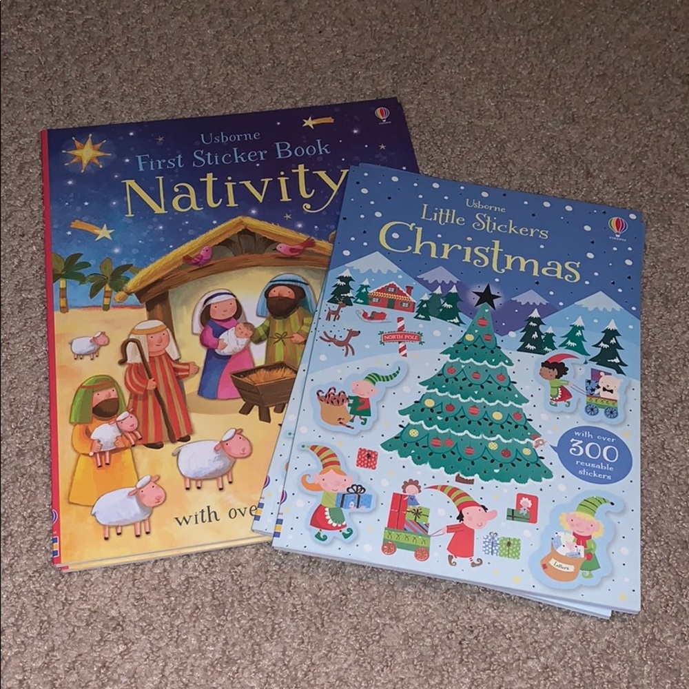Set of 2 Usborne Christmas sticker books